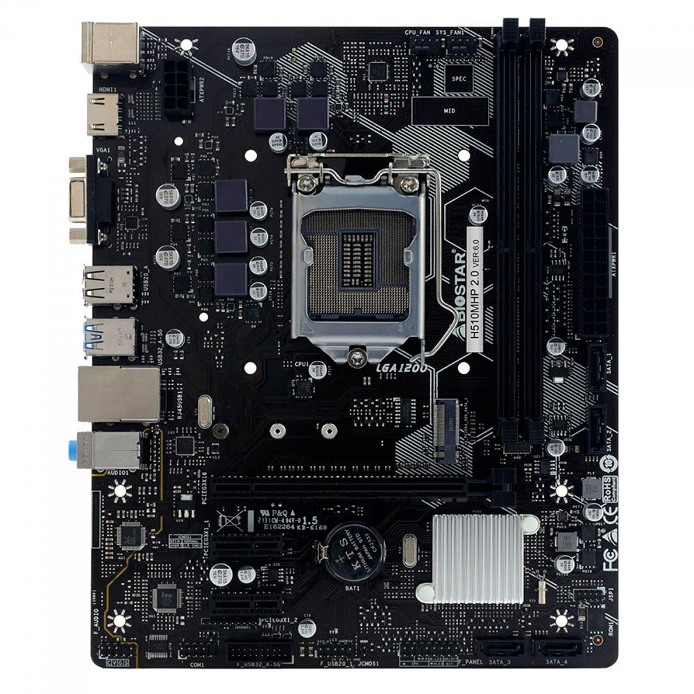 Placa Mae Biostar H510 Intel Lga 1200 Ddr4 Hdmi M.2 Usb 3.2 (10a e 11a Geração) - H510MHP 2.0