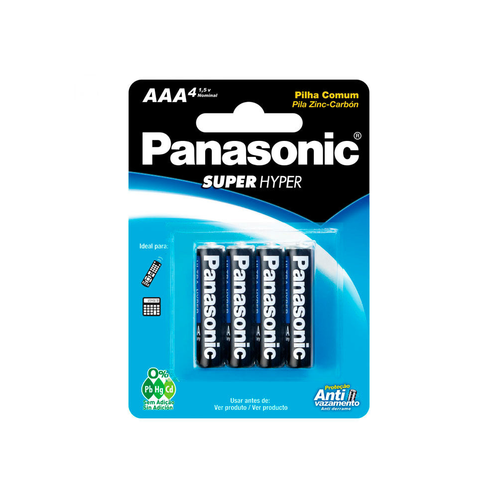 Pilha Comum AAA Palito R03UAL/4B400 (Blister C/4 Pilhas) - 10072 Truedata