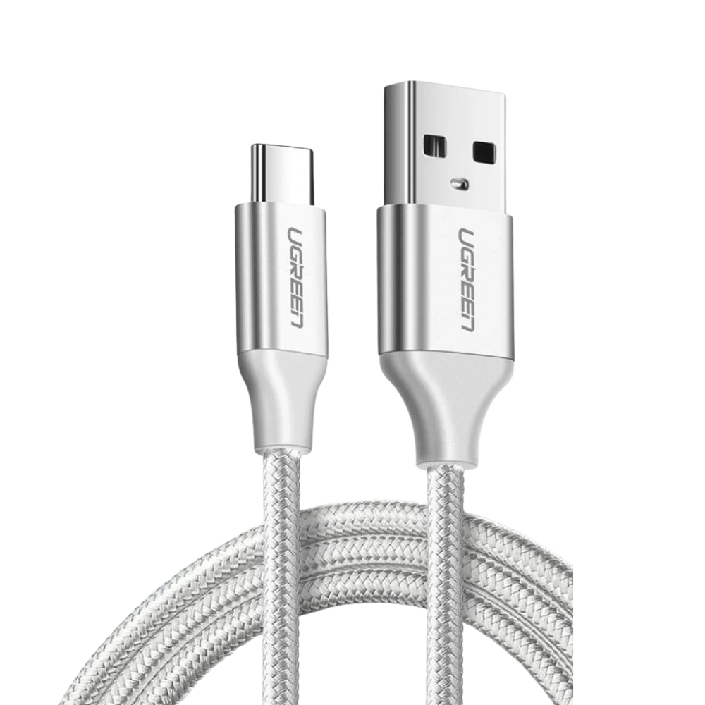 Cabo de Dados Usb p / Usb Tipo C UGreen 3A 2 Mts em Nylon Prata - US288