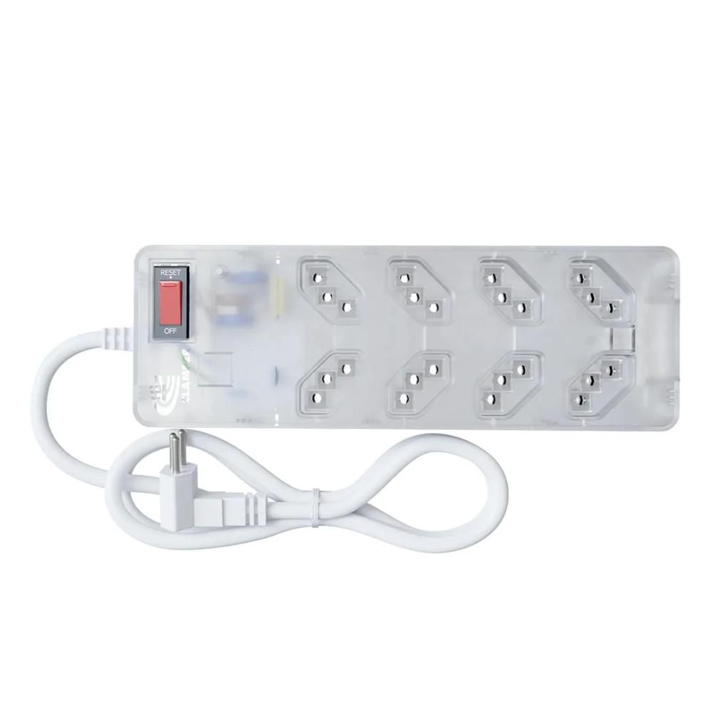 Filtro De Linha 8 Tomadas Clamper Bivolt C/ Proteção DPS 3P 1m Transparente - 84877