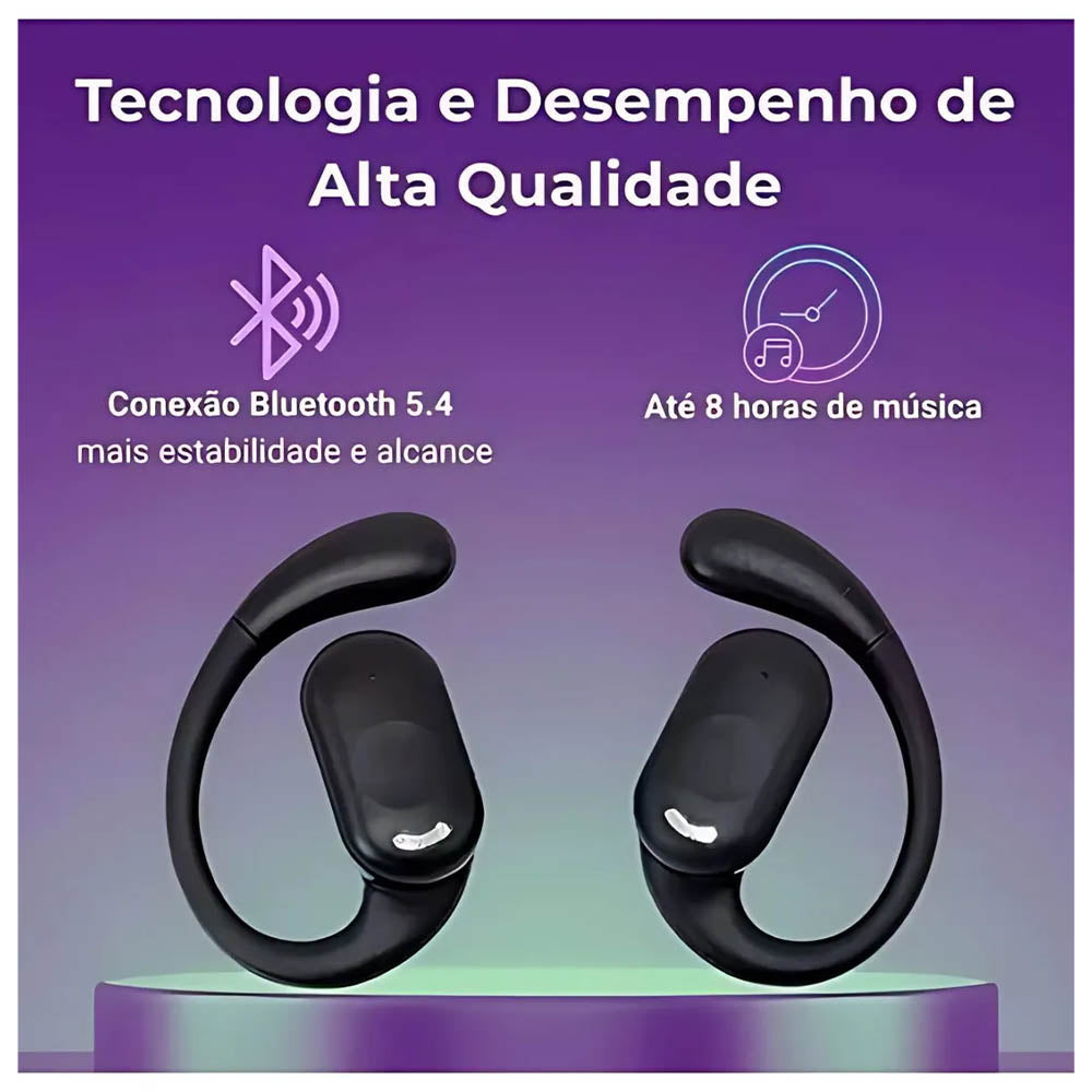Fone De Ouvido Bluetooth aGold C/ Estojo Carregador OWS Open Stereo - FN-BA8