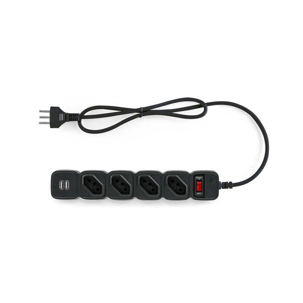 Filtro de Linha 4 Tomadas Intelbras C/ 2 Usb Preto EPE 204 - 4824205