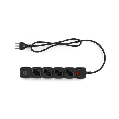 Filtro de Linha 4 Tomadas Intelbras C/ 2 Usb Preto EPE 204 - 4824205