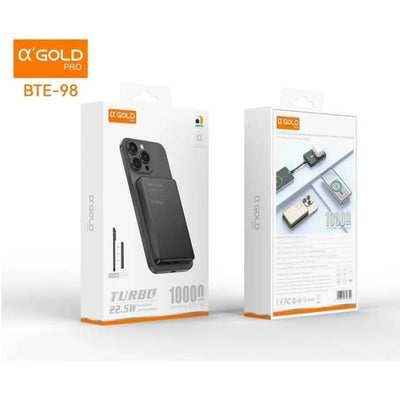 Carregador Portátil Wireless 10000mAh aGold Power Bank USB / Tipo C 22.5W - BTE-98