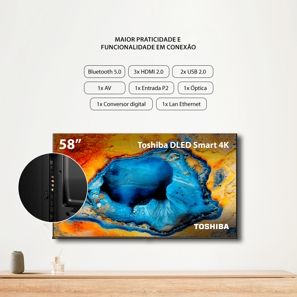 Smart TV Led Semp 58" 4K UHD Wi-fi USB HDMI