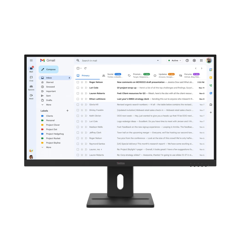 Monitor Corporativo Led 27 Pols Lenovo 1920 x 1080 100hz Full Hd IPS Vga Hdmi Displayport - 64BCMAR4BR
