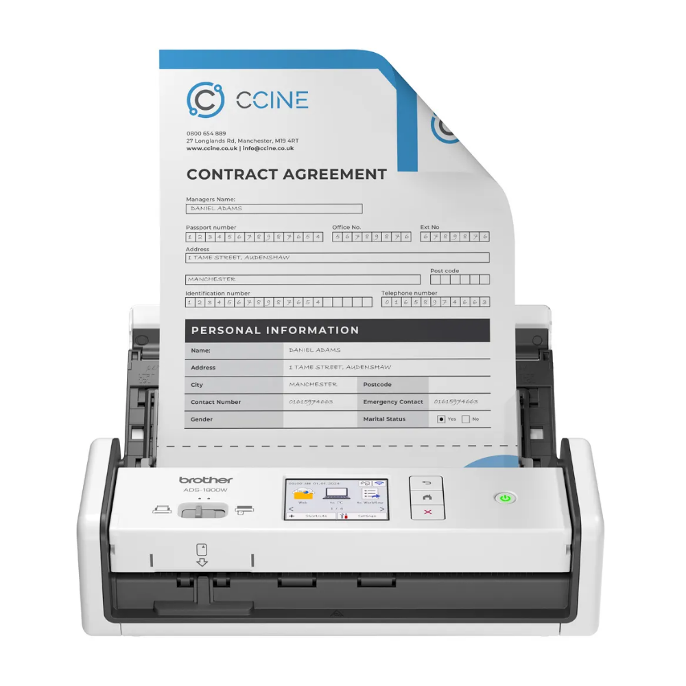 Scanner de Mesa Brother ADS1800W Duplex Usb Wi-fi 30ppm - ADS1800W Truedata