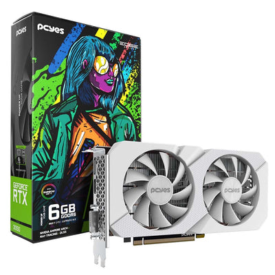 Placa De Video 6Gb RTX 3050 Gddr6 PCYes Project Edge Nvidia Geforce 96bit Displayport HDMI DVI Branca - PVRTX30506WTPE