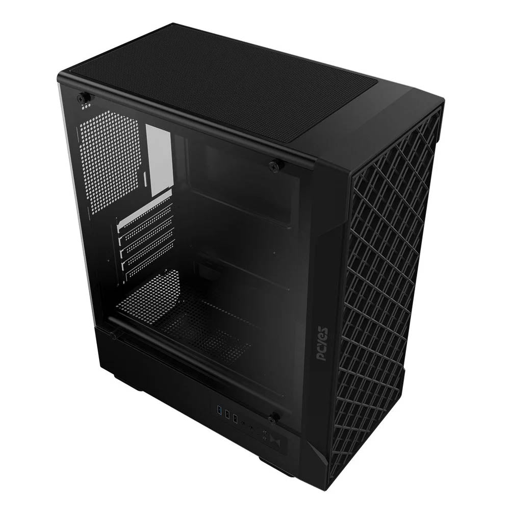 Gabinete Gamer PCYes Velyr Black Vulcan C/ Lateral em Vidro Temperado Preto - GVLYBV