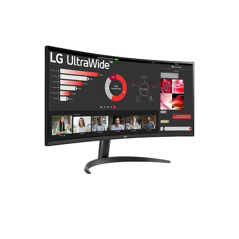 Monitor Led 34 Pols UltraWide Curvo LG QuadHD 2K 100Hz Hdmi/Displayport - 34WR50QK-B.AWZM