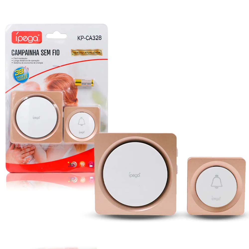 Campainha Sem Fio Com Bateria Ipega - KP-CA328