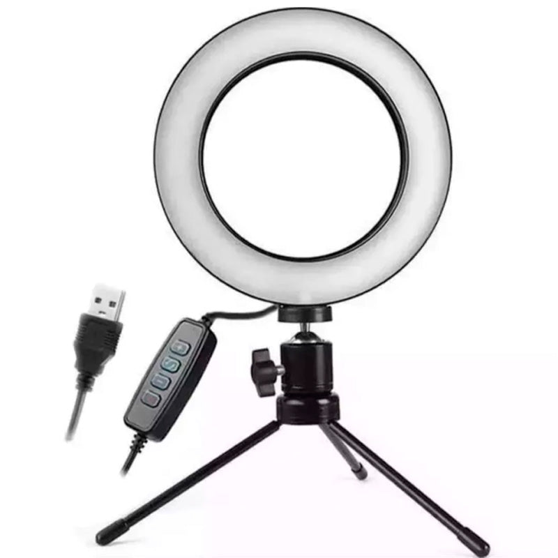Anel De Luz Ring Light Led Usb Com Tripe 16cm Maquiagem Foto Video