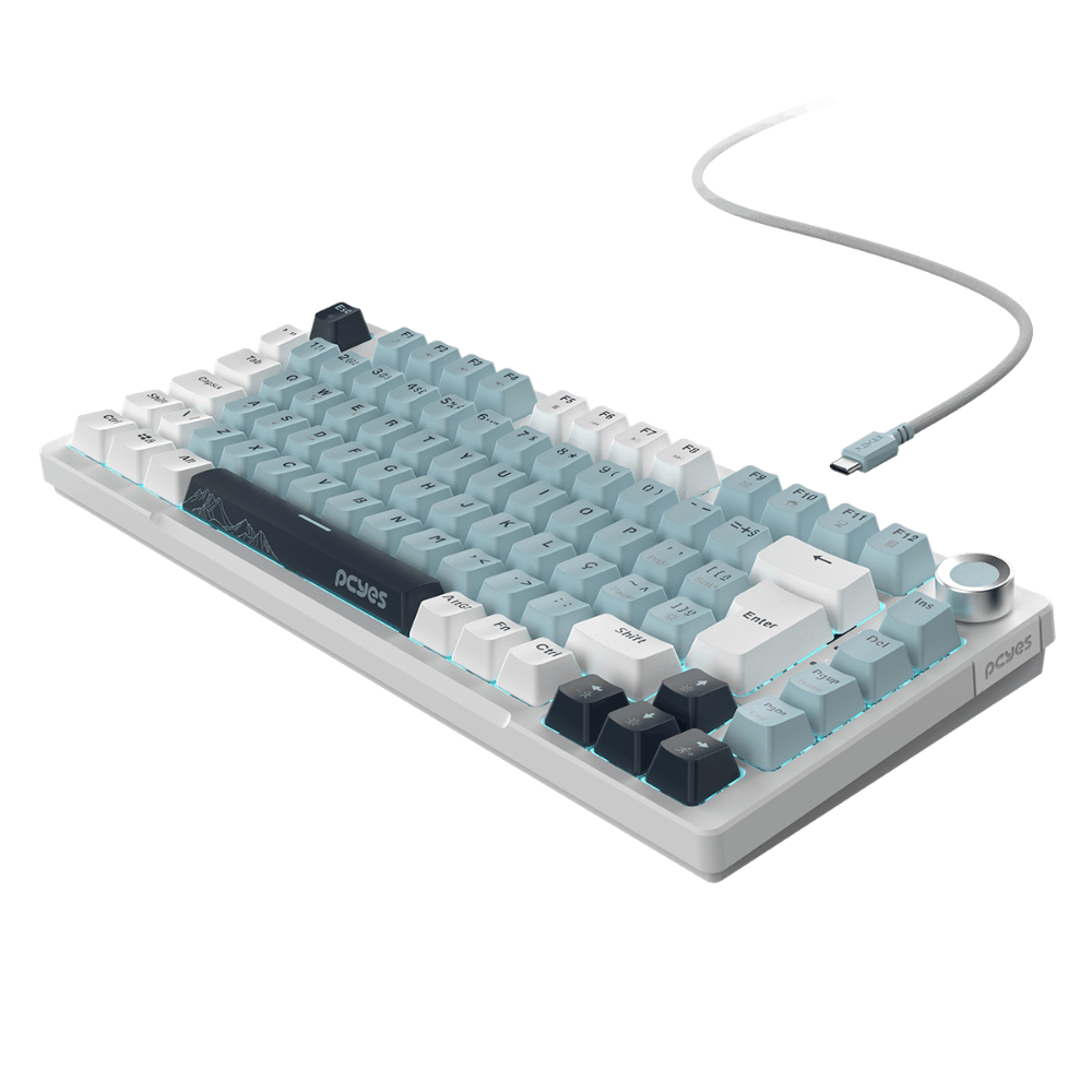 Teclado Gamer Mecanico PCYes Arkeum 75% Switch Red Summit Edition Azul / Branco - AKSM75RBR