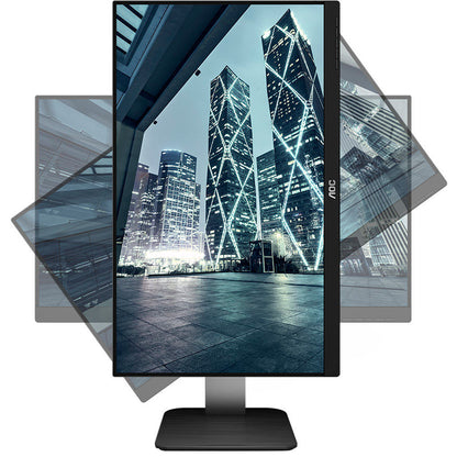 Monitor Corporativo Led 23.8 Pols Aoc 24p1u Hdmi Vga - Ajuste De Altura E Rotacao