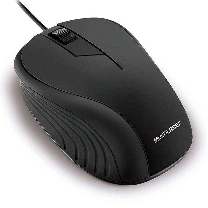 Mouse Usb Emborrachado Preto Multilaser Mo222