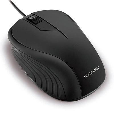 Mouse Usb Emborrachado Preto Multilaser Mo222