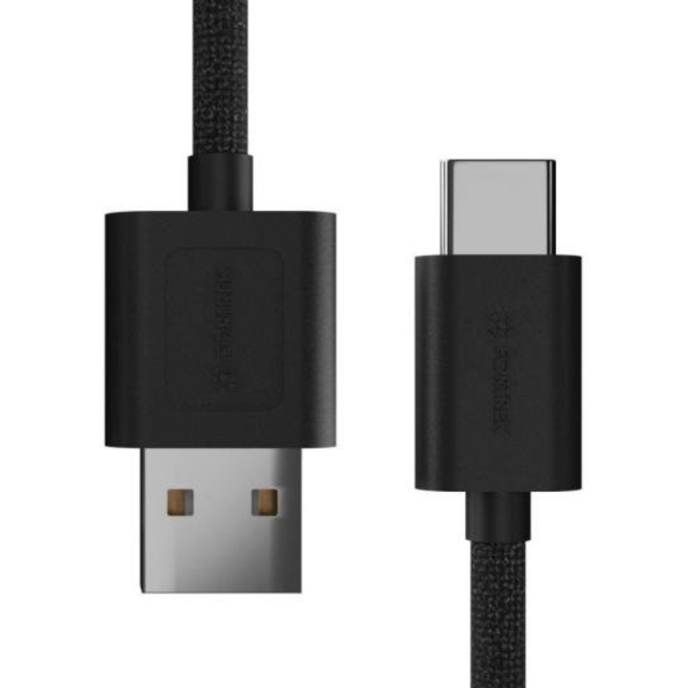 Cabo de Dados USB-A Para USB-C Fortrek U112 2mts Nylon Trançado Preto - 85982