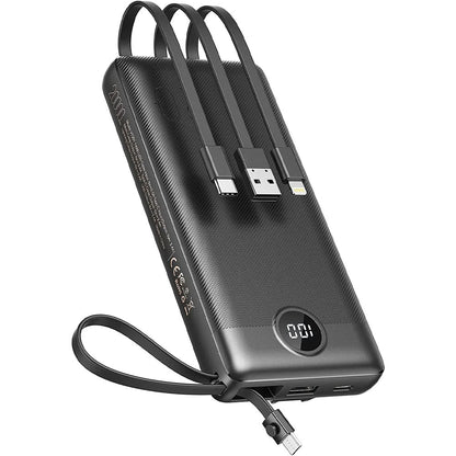 Carregador Portátil Wireless 10000mAh Gold Power Bank Tipo C / Micro Usb / Lightning Iphone 3.1A - BTE-17