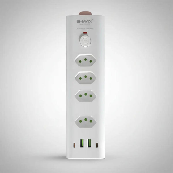 Filtro de Linha 4 Tomadas 10/20A , 2 Usb, 2 Usb Tipo C 2mts  Branco