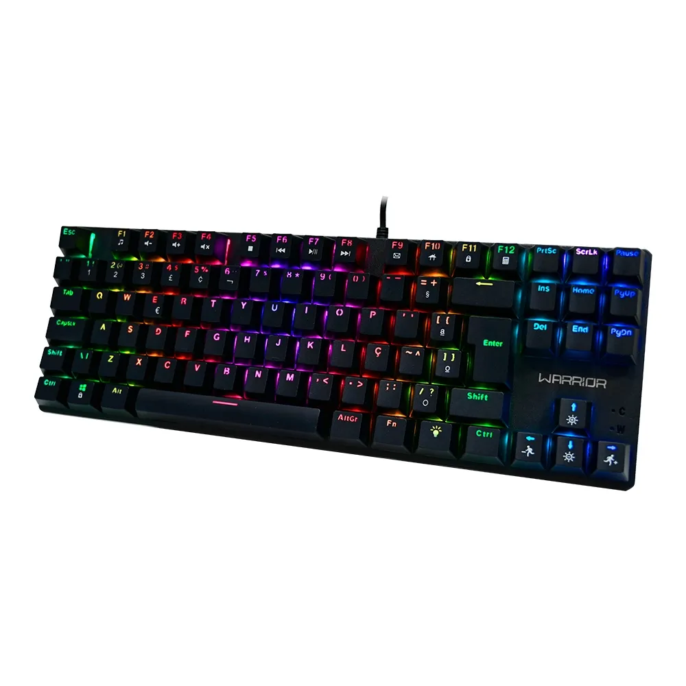 Teclado Gamer Mecanico Warrior Royal Cross Switch Blue RGB - TC312