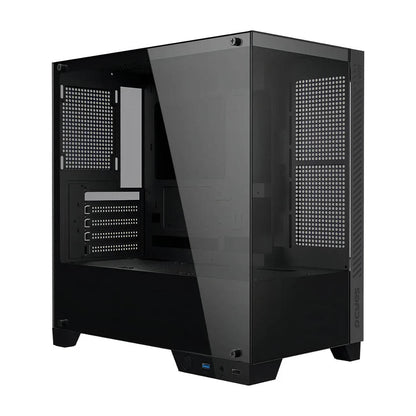 Gabinete Gamer PCYes Mid Tower Forcefield TWR Black Vulcan Preto Com Lateral e Frente em Vidro Temperado - GFFTWRBV