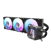 Water Cooler Triple Fan Darkflash Hydro Black ARGB 360mm C/ Visor LCD  (Intel/AMD) Preto - DV-360S