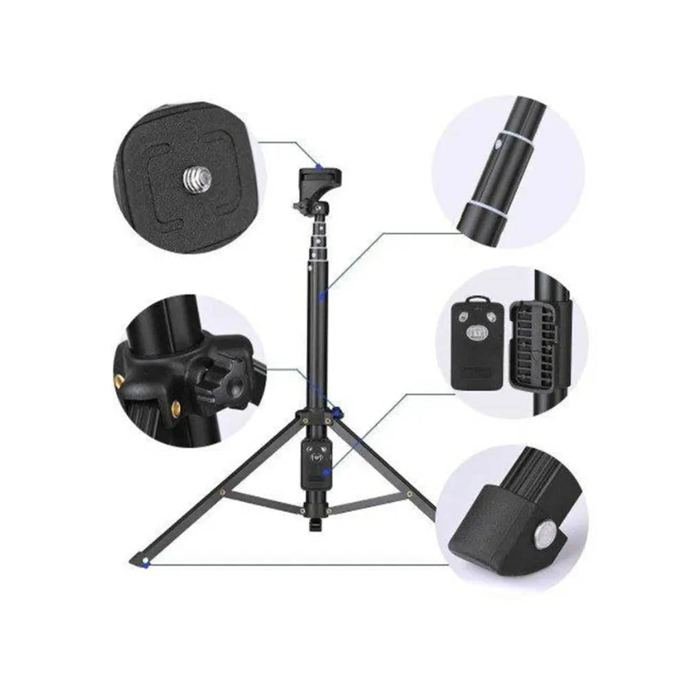 Suporte Tripé C/ Controle Remoto Para Smartphone e Camera 1.34m Oberon - OR-1688