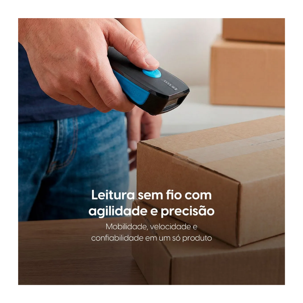 Leitor De Código De Barras Elgin 1d 2d Sem Fio Bluetooth - BR240