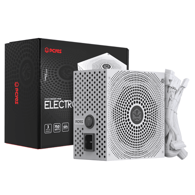 Fonte Real Gamer Atx 750w Electro V2 80 Plus Bronze PCYes Pfc Ativo White Ghost - ELECV2WG750W