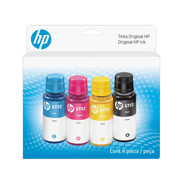 Kit Refil De Tinta C/ 4 Garrafas HP GT52 GT53 4 Cores - 9F3N4AL