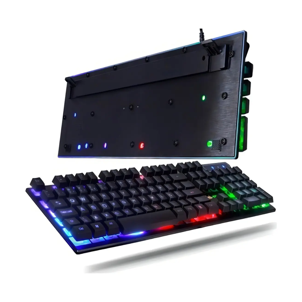 KitTeclado e Mouse Gamer Semi Mecanico Knup USB RGB Anti Ghost - KP-TE115