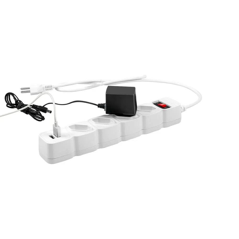Filtro de Linha Protetor Eletronico 4 Tomadas Intelbras C/ 2 Usb Branco EPE 204 - 4824204