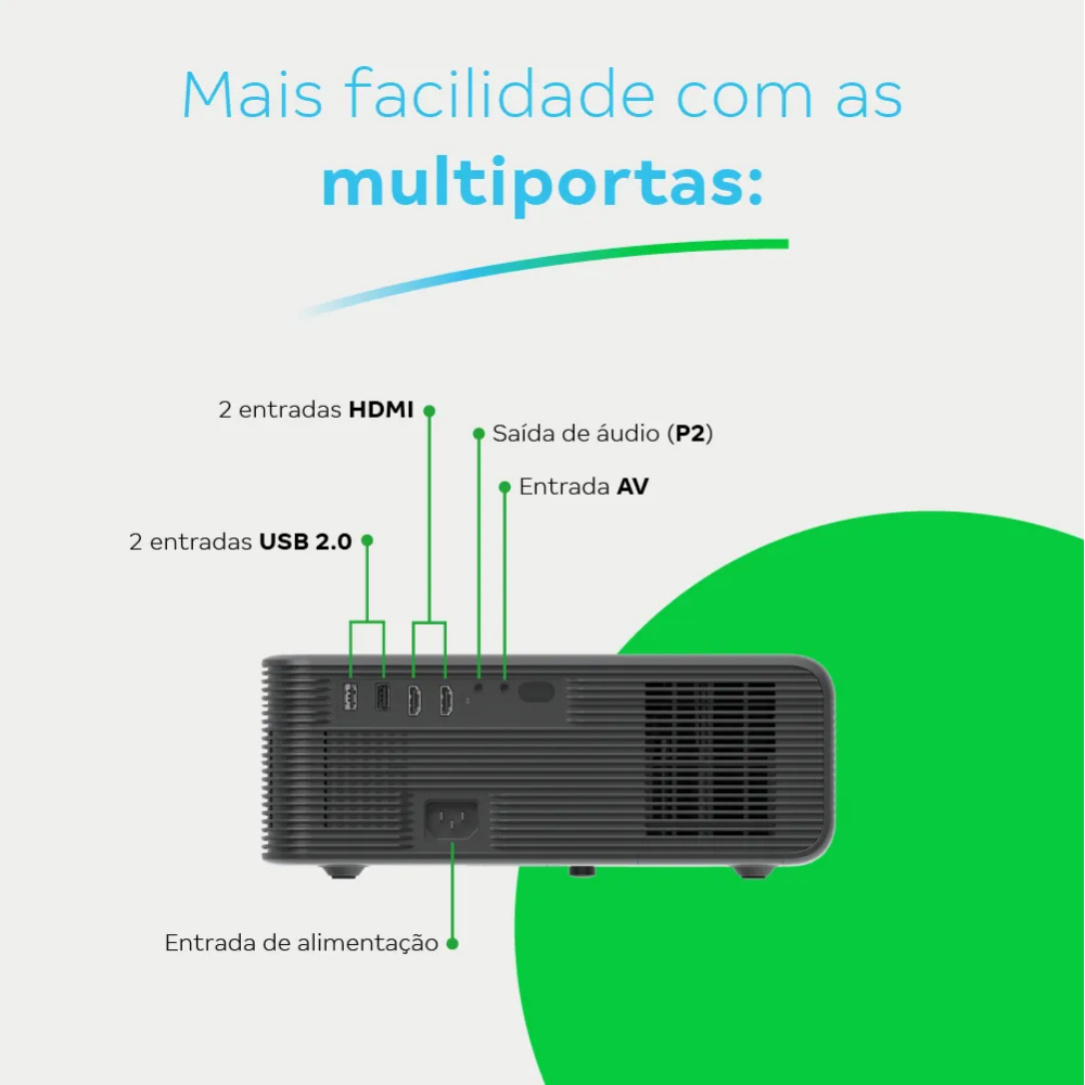 Projetor Intelbras PFL 6520 Full HD 7400 Lumens LED HDMI Usb Wi-fi 200 Pols - 4290058