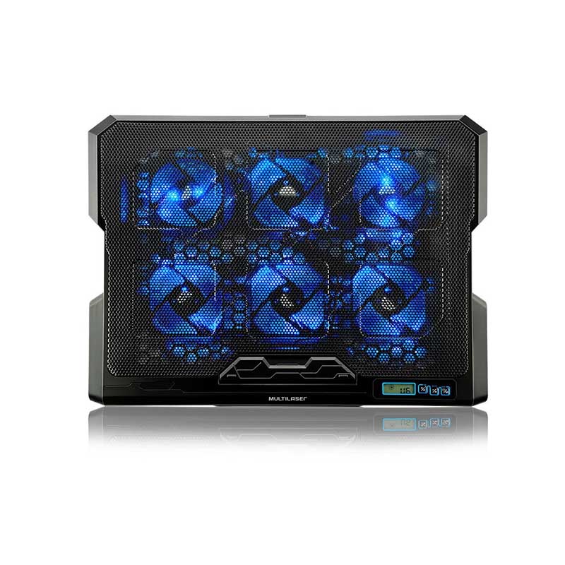 Suporte Cooler Para Notebook Multilaser Led Azul c/ 6 Fans - Ac282