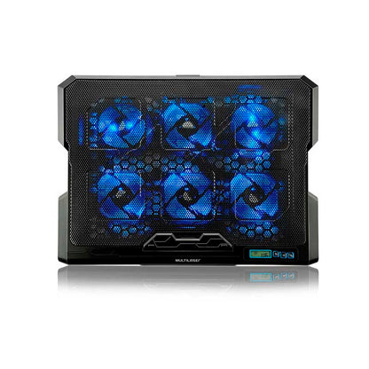 Suporte Cooler Para Notebook Multilaser Led Azul c/ 6 Fans - Ac282