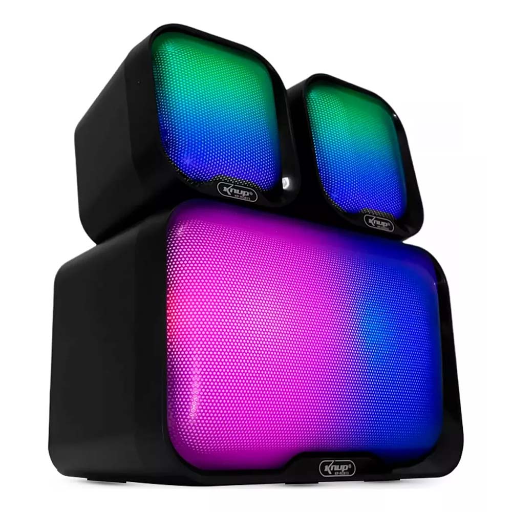 Caixa De Som Knup Horus 2.1 Multimidia 16W RMS C/ Led Usb e P2 - RO813