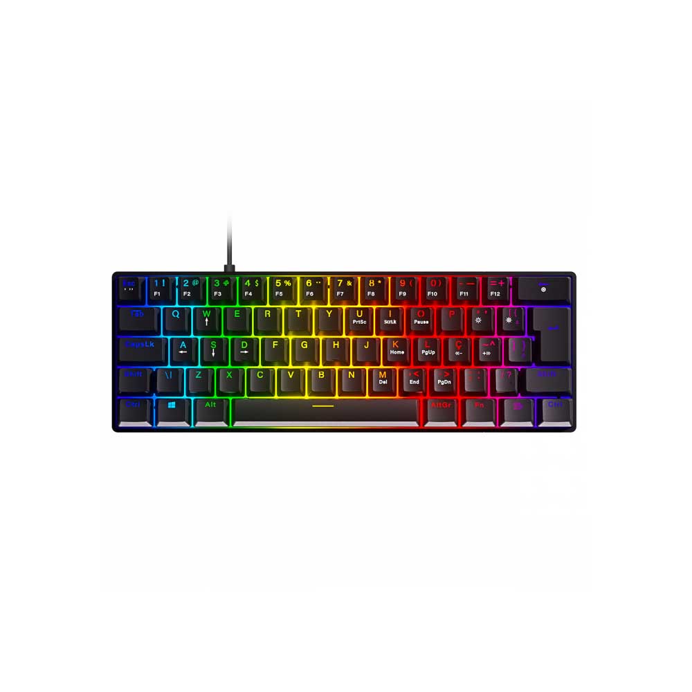 Teclado Gamer Mecanico PCYes Zot Outemu Brown Hotswap Abnt2 RGB Preto - PZOHBWRGB