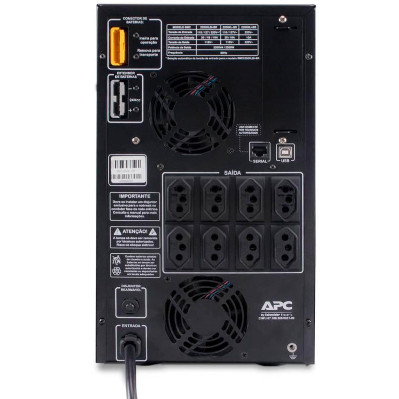Nobreak 2200va Apc Senoidal Smart-Ups Monovolt E 220v S 220v - Cod Smc2200xli-Br