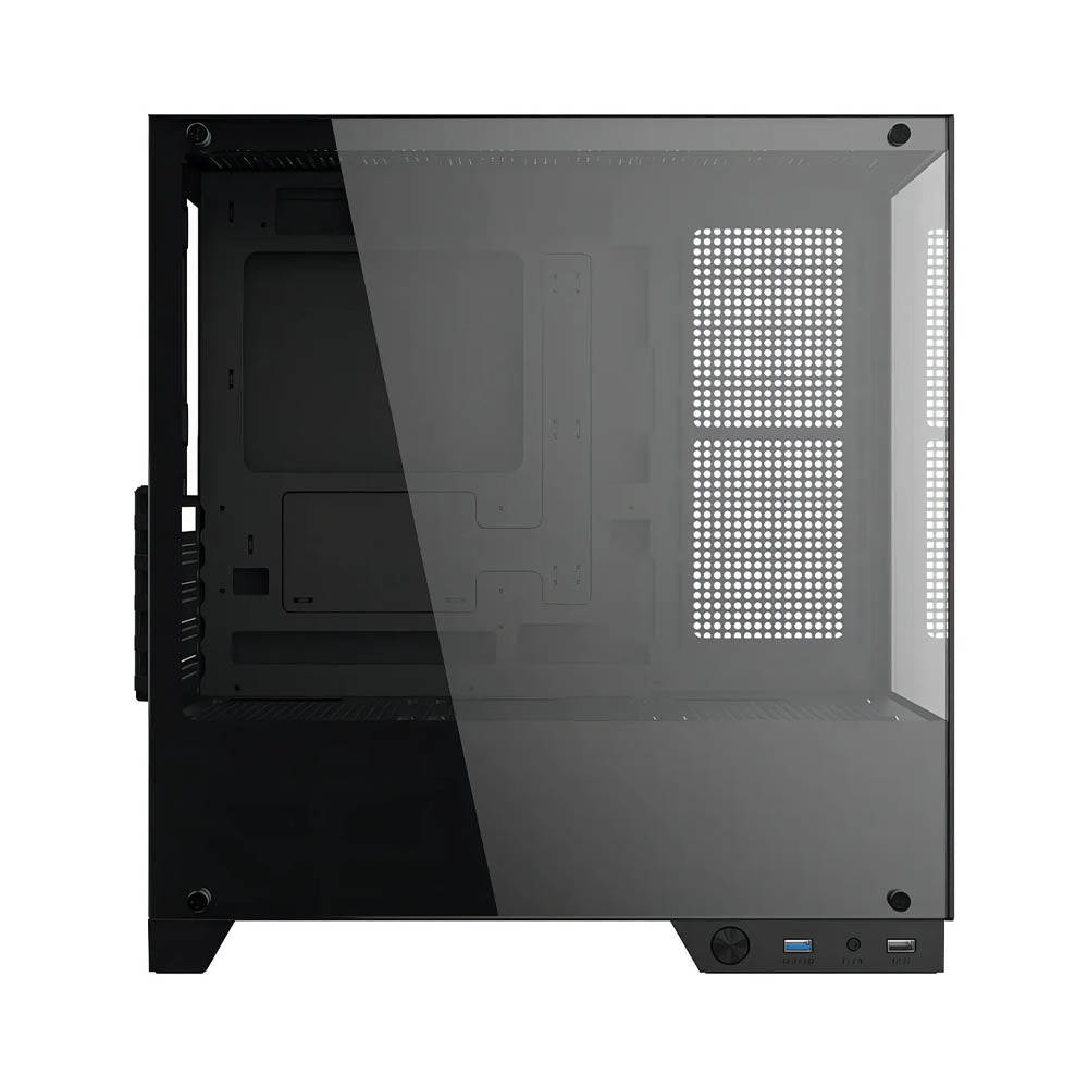 Gabinete Gamer PCYes Mid Tower Forcefield TWR Black Vulcan Preto Com Lateral e Frente em Vidro Temperado - GFFTWRBV