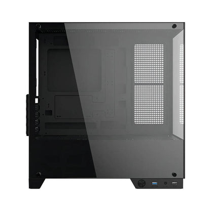 Gabinete Gamer PCYes Mid Tower Forcefield TWR Black Vulcan Preto Com Lateral e Frente em Vidro Temperado - GFFTWRBV