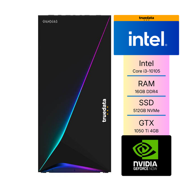 Computador Gamer Truedata Intel Core I3-10105 3.7ghz 16gb Ddr4 512gb Ssd Nvme GTX 1050 Ti 4Gb 500W
