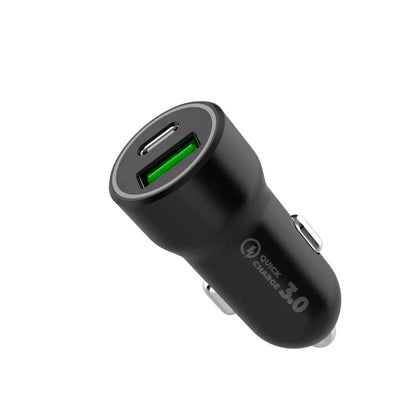 Carregador Veicular Turbo Armor USB / USB Tipo C GShield Preto Quick Charge 3.0 - GS-6930