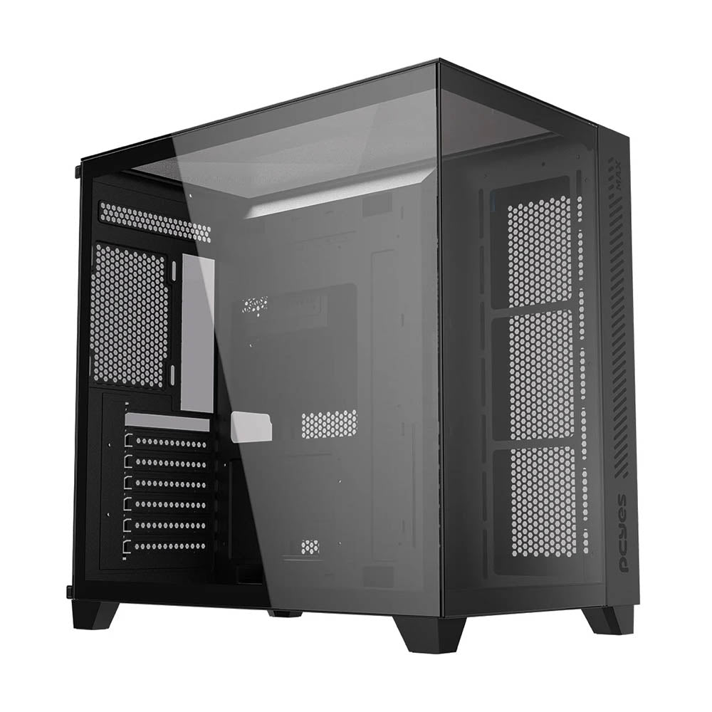 Gabinete Gamer PCYes Mid Tower Forcefield MAX Black Vulcan Preto Com Lateral e Frente em Vidro Temperado - GFFMAXBV