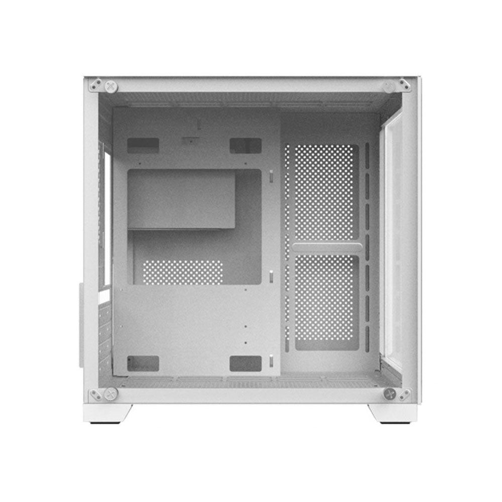 Gabinete Gamer PCYes Mid Tower Forcefield Branco Com Lateral e Frente em Vidro Temperado - GFFWGP