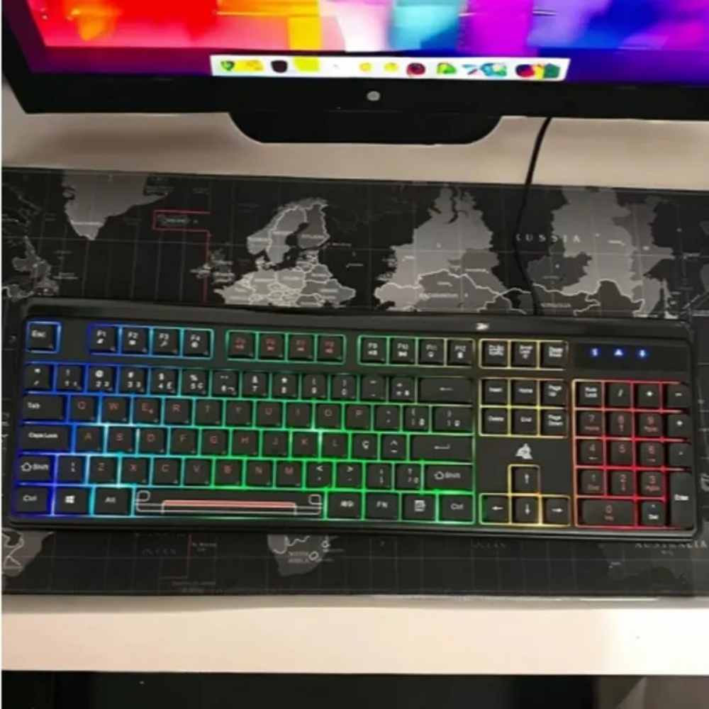 Teclado Gamer Multimídia Knup USB RGB - KP-TE130