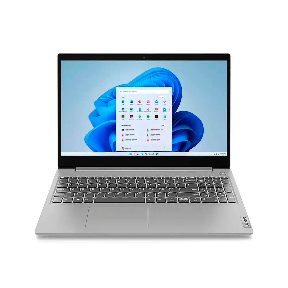 Notebook Lenovo Ultrafino Ideapad 3i i7-10510U GeForce MX330 8gb 256gb SSD Win11 Home 15.6 Pols Prata - 82BS000MBR