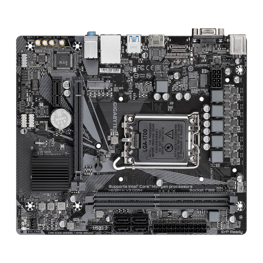 Placa Mae Gigabyte H610M H V3 Matx Intel Lga 1700 Ddr4 Hdmi USB 3.2 D-Sub M.2 (12a até 14a Geração)