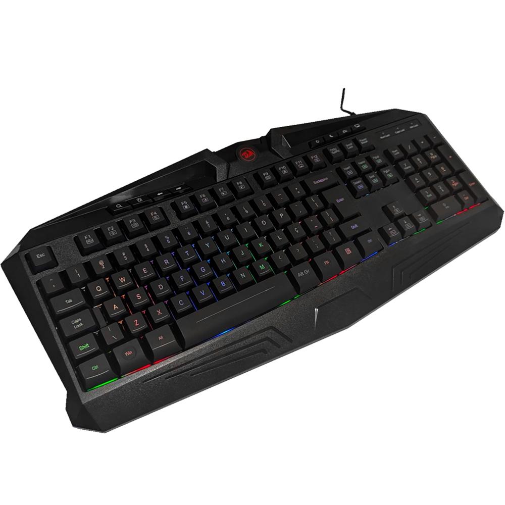 Kit Gamer Redragon S112 - Teclado Harpe RGB + Mouse Centrophorus + Headset Scylla + Mousepad Gamer