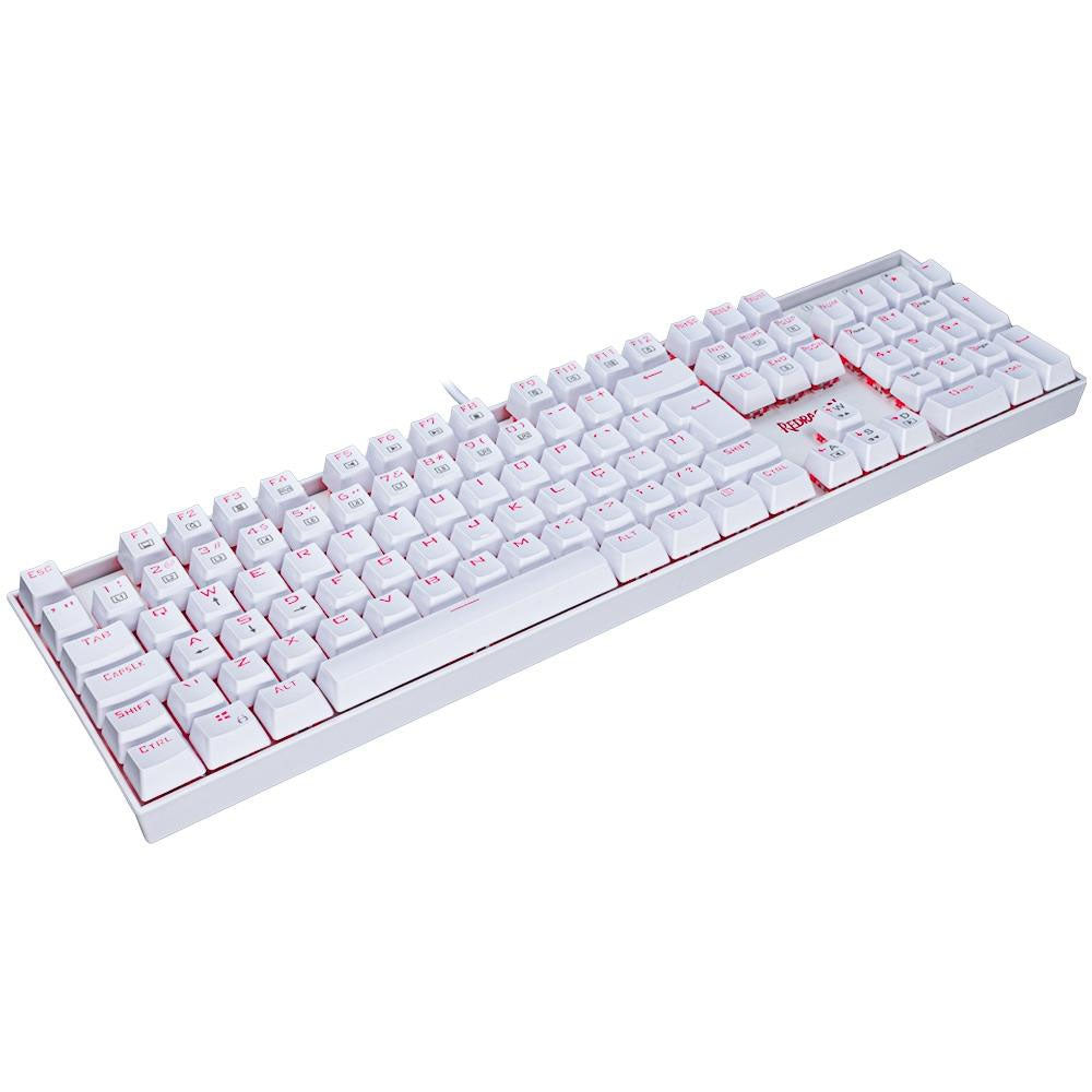 Teclado Gamer Mecânico Redragon Mitra Lunar RGB Branco - K551W-RGB (PT-BLUE)