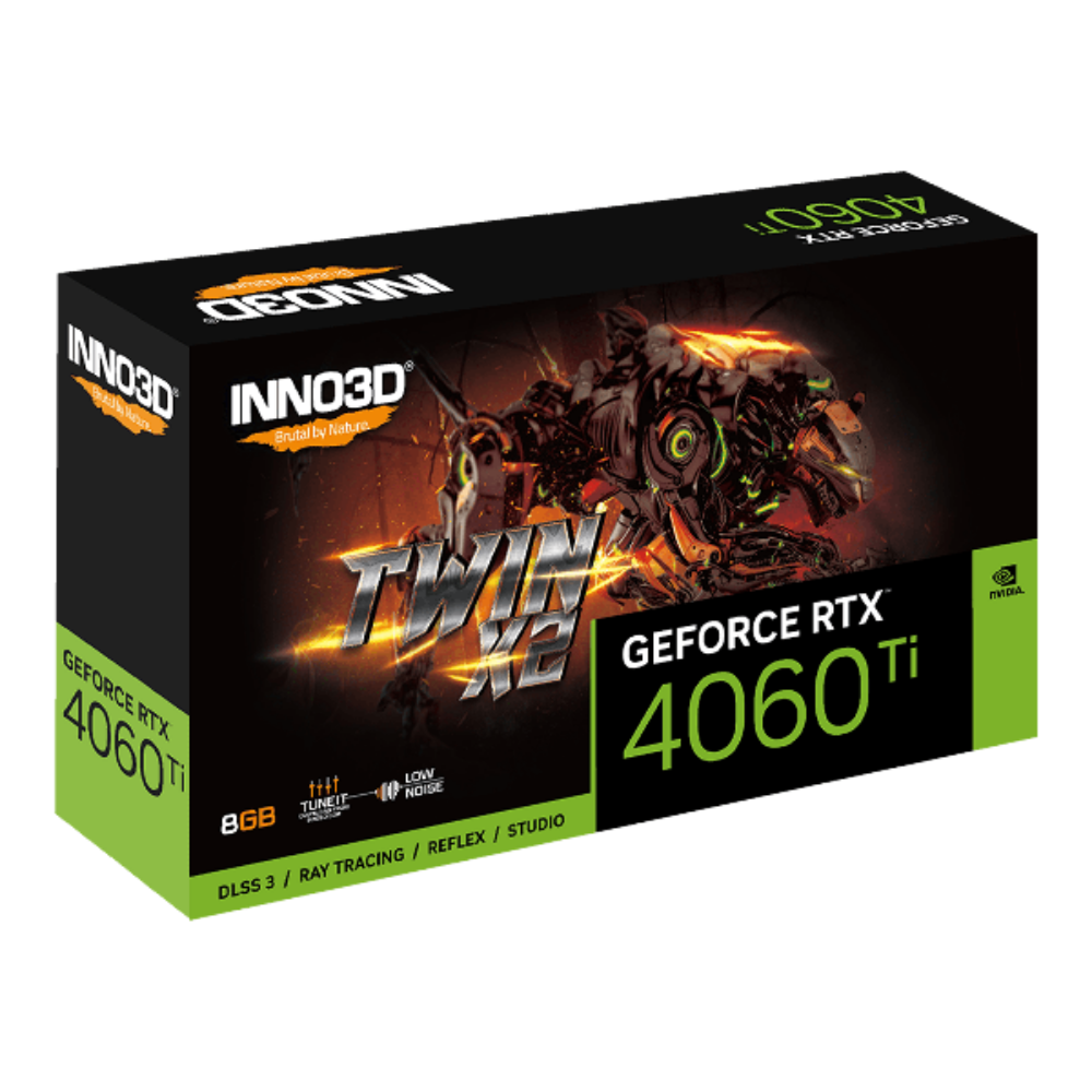 Placa De Video 8Gb RTX 4060Ti Gddr6 Inno3D Nvidia Geforce 128bit 2535mhz 3x Displayport 1x Hdmi - N406T2-08D6-171153N